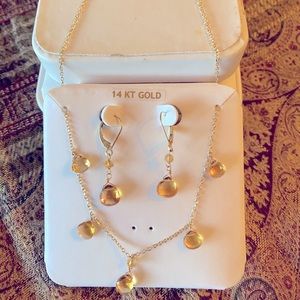 14k gold Necklace/earring set
